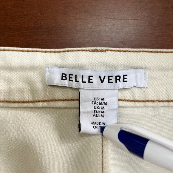 NWOT Belle Vere long cream Jean skirt size medium - Picture 4 of 6